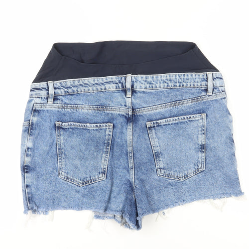 New Look Maternity Cut-Off Shorts, Blue, Size 14