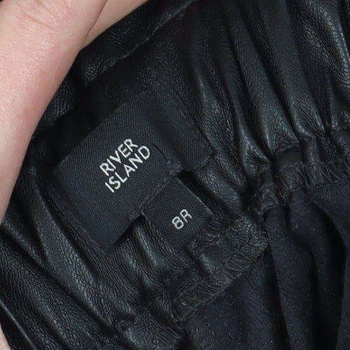 River Island Women's Black High Rise Trousers - Size 8R