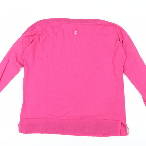 Joules Women's Pink Pullover Jumper Crew Neck Size 14