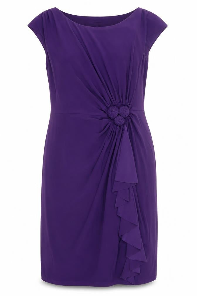Front view of Ronni Nicole Women's Purple Sheath Dress, size 14
