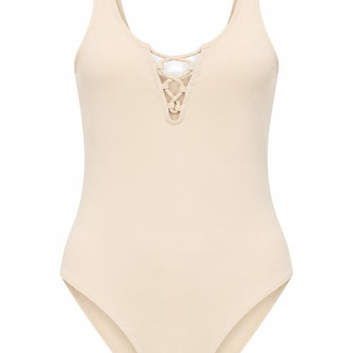 H&M Women’s Beige Bodysuit, Size S, Stretchy Jersey