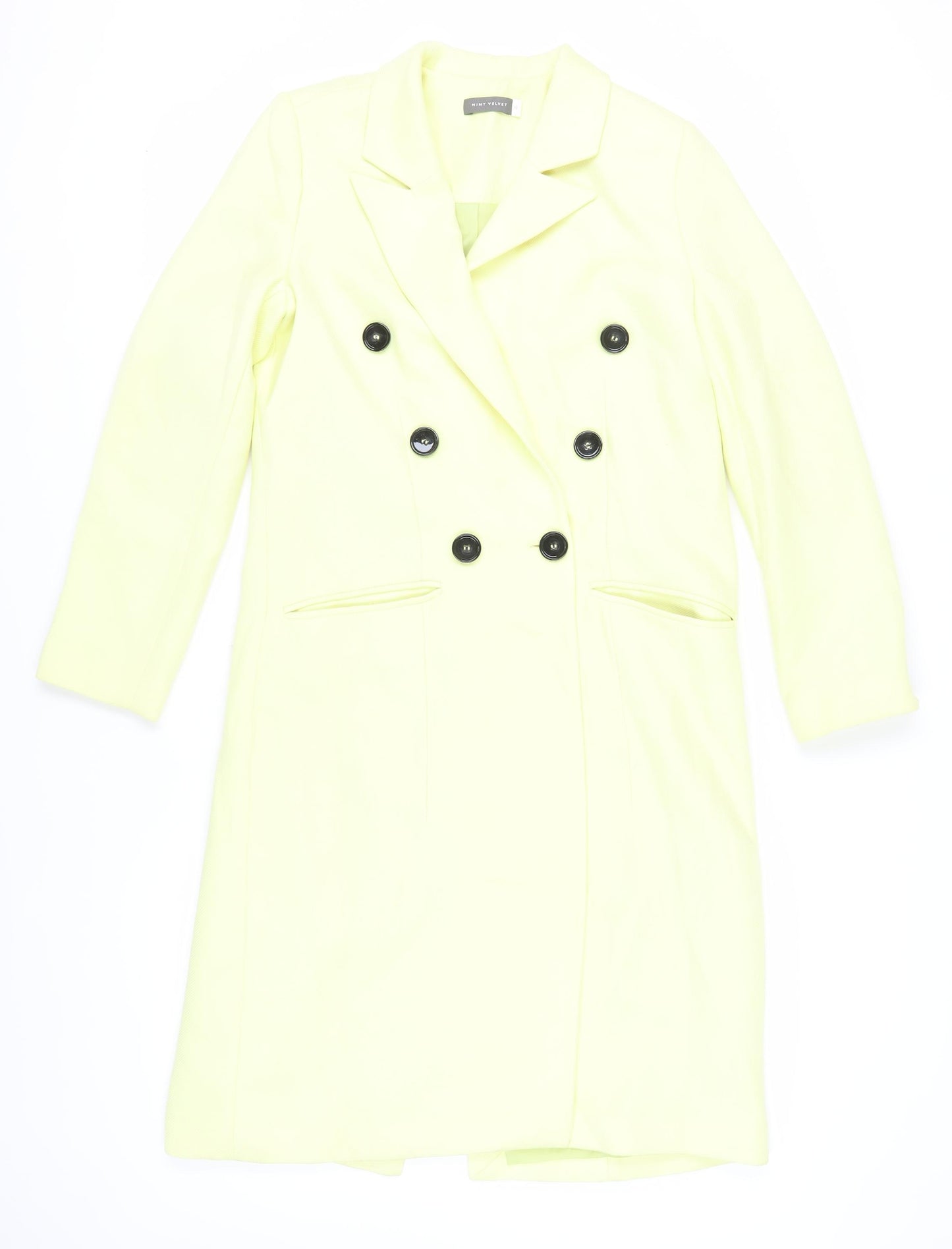 Mint Velvet Yellow Wool Double-Breasted Women's Coat