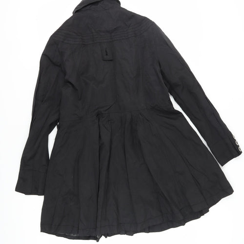 Joe Browns Women's Black Long Cotton Blend Overcoat Size 16