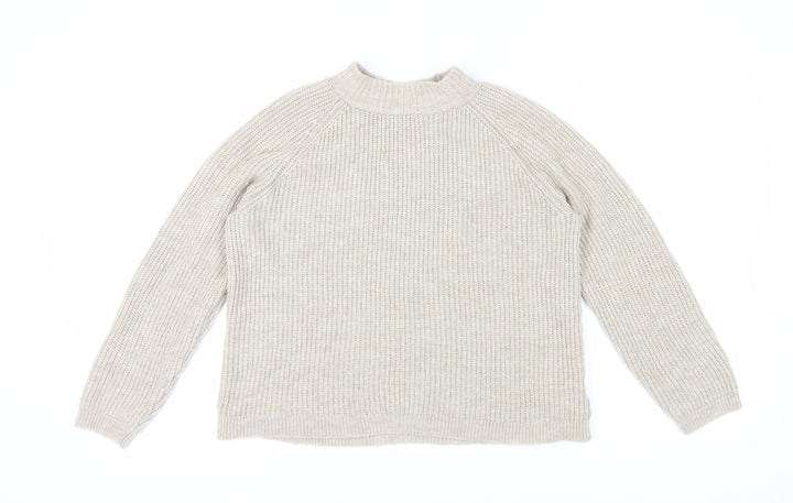 ONLY Beige Women's Mock Neck Pullover Jumper M