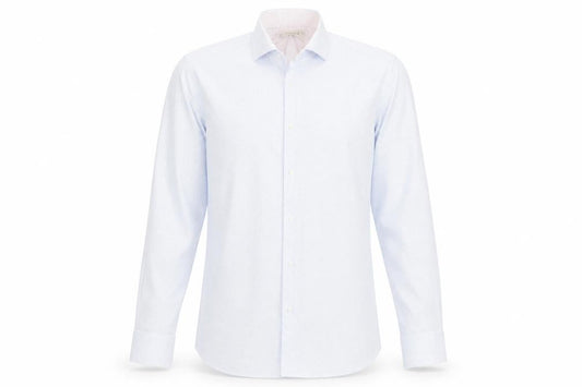 Front view of Ted Baker Men's Blue Regular Fit Dress Shirt