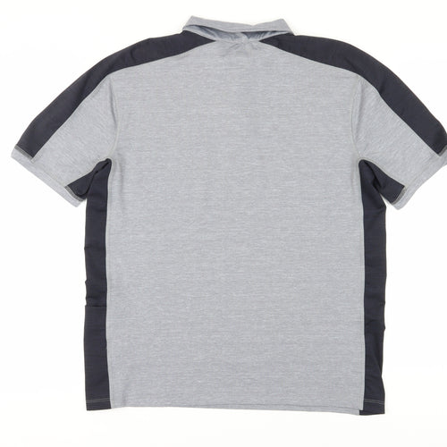 Boden Men's Grey Colourblock Polo L