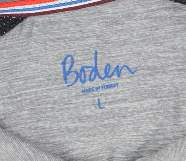 Boden Men's Grey Colourblock Polo L