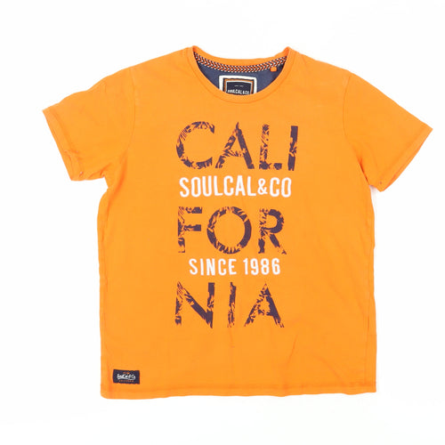 SoulCal & Co Boys Orange T-Shirt California Print 13 Years
