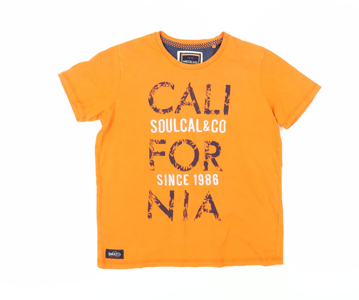 SoulCal & Co Boys Orange T-Shirt California Print 13 Years