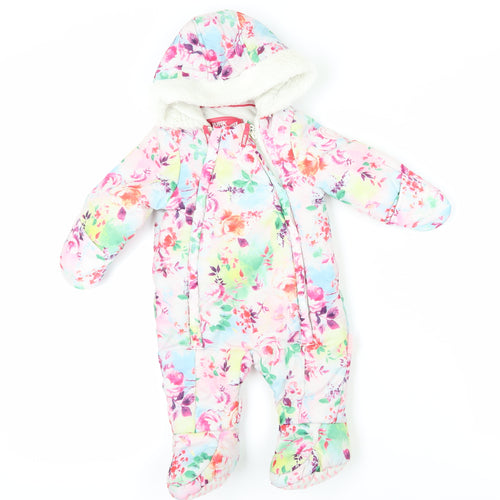 Puffa Unisex Baby Snowsuit 0-3M Multicoloured Floral Winter