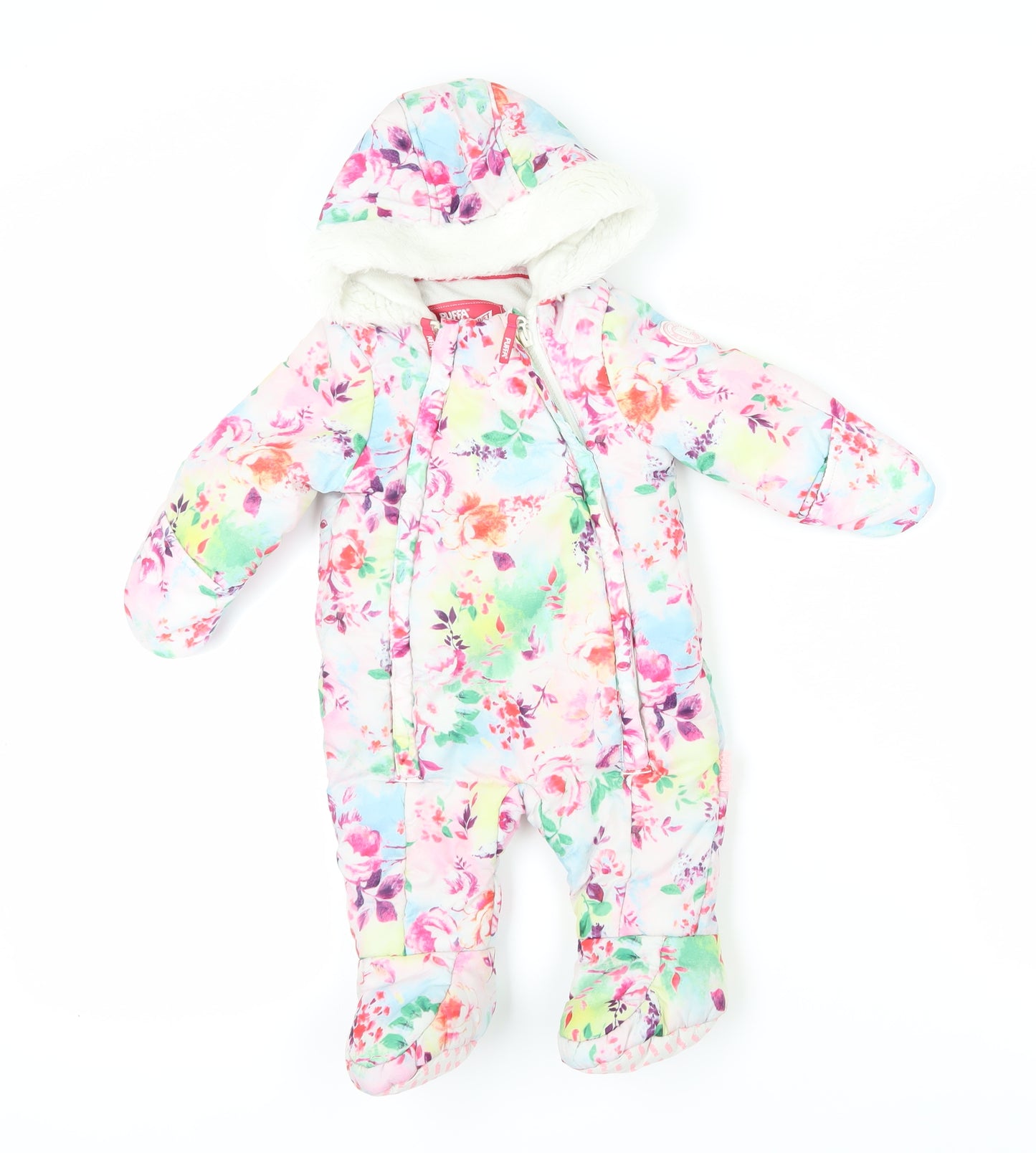 Puffa Unisex Baby Snowsuit 0-3M Multicoloured Floral Winter