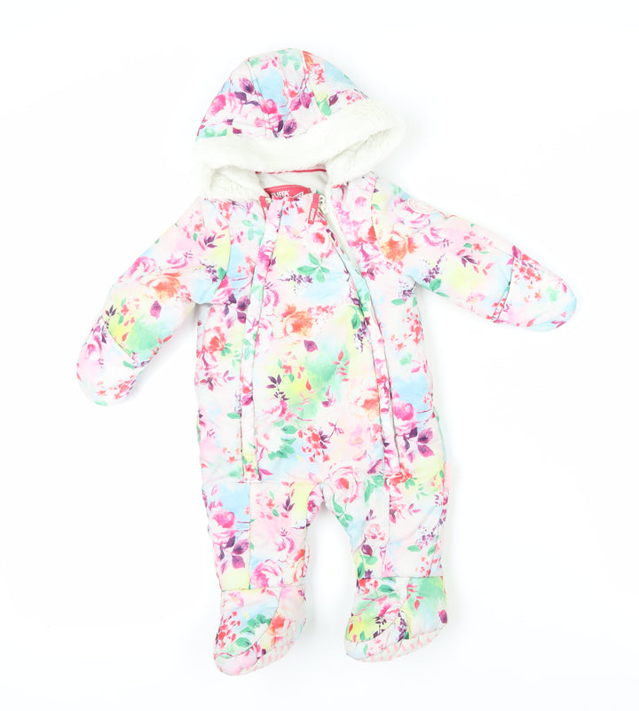 Puffa Unisex Baby Snowsuit 0-3M Multicoloured Floral Winter