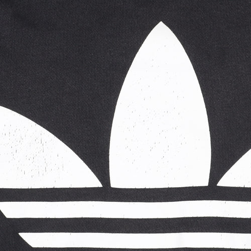 Adidas Unisex Black Pullover Hoodie, Size 12, Sporty Logo