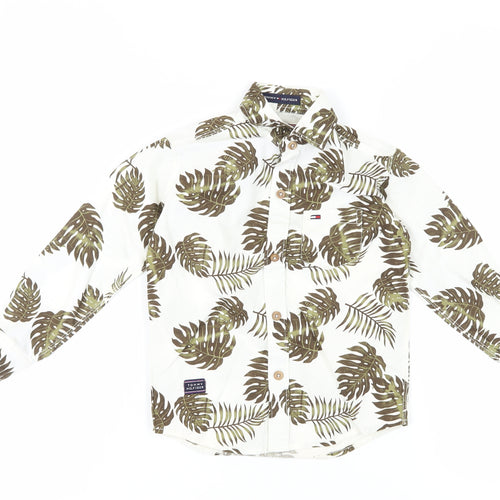 Tommy Hilfiger Boys White Floral Button-Up Shirt, 14 Years