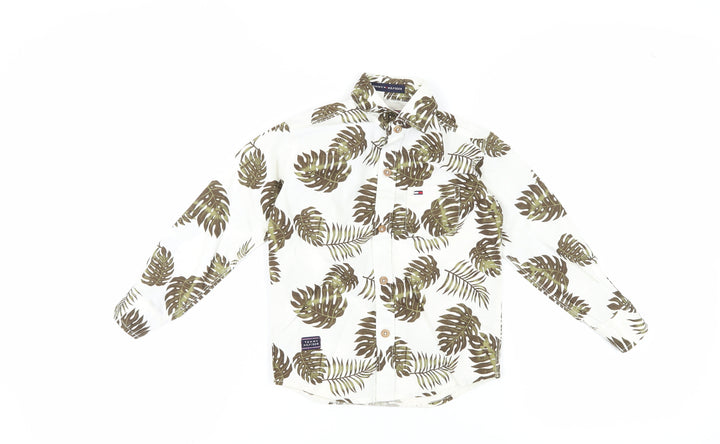 Tommy Hilfiger Boys White Floral Button-Up Shirt, 14 Years