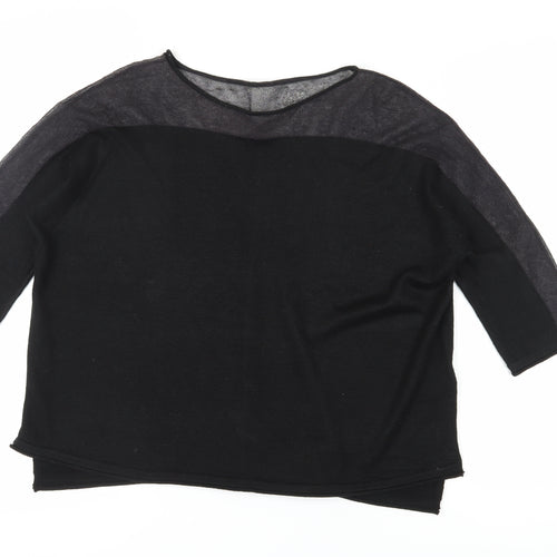 Phase Eight Women's Black Knit 3/4 Sleeve Top M