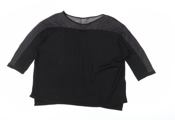 Phase Eight Women's Black Knit 3/4 Sleeve Top M