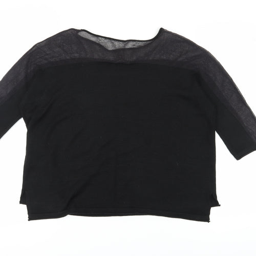 Phase Eight Women's Black Knit 3/4 Sleeve Top M