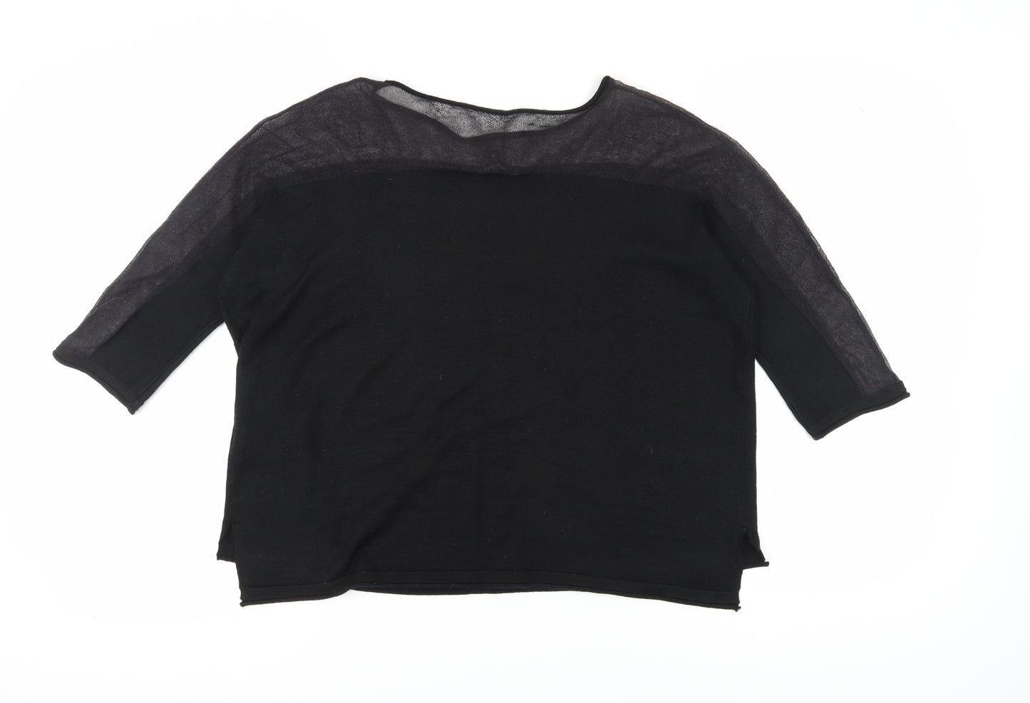 Phase Eight Women's Black Knit 3/4 Sleeve Top M