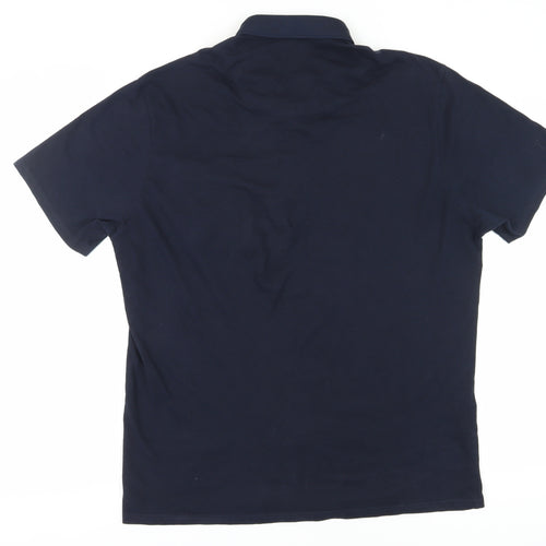Swade Men's 2XL Blue Cotton Polo Shirt