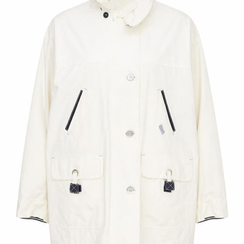 C&A Ivory Retro Sports Waterproof Jacket, Unisex, Size 18
