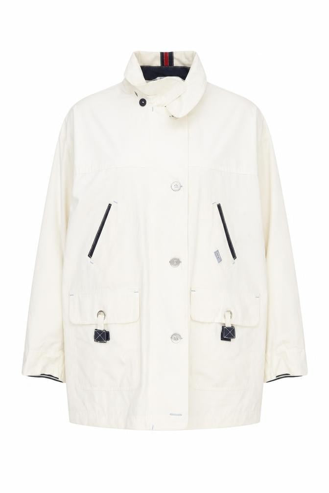 C&A Ivory Retro Sports Waterproof Jacket, Unisex, Size 18