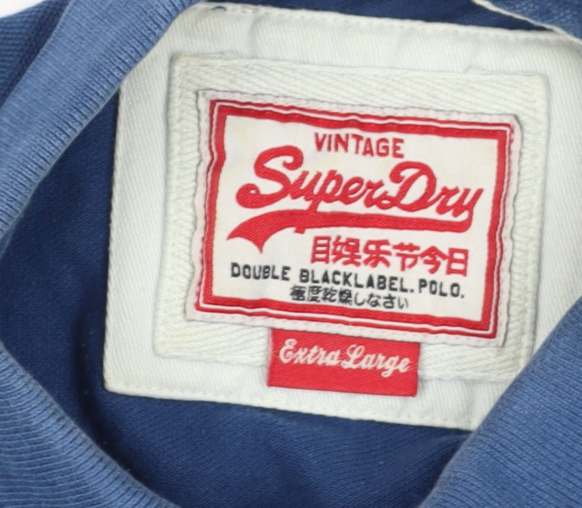 SuperDry Men's Blue XL Vintage Polo