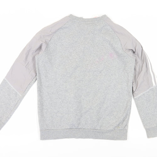 Adidas Boys Grey Pullover Sweatshirt, Logo, Age 13-14