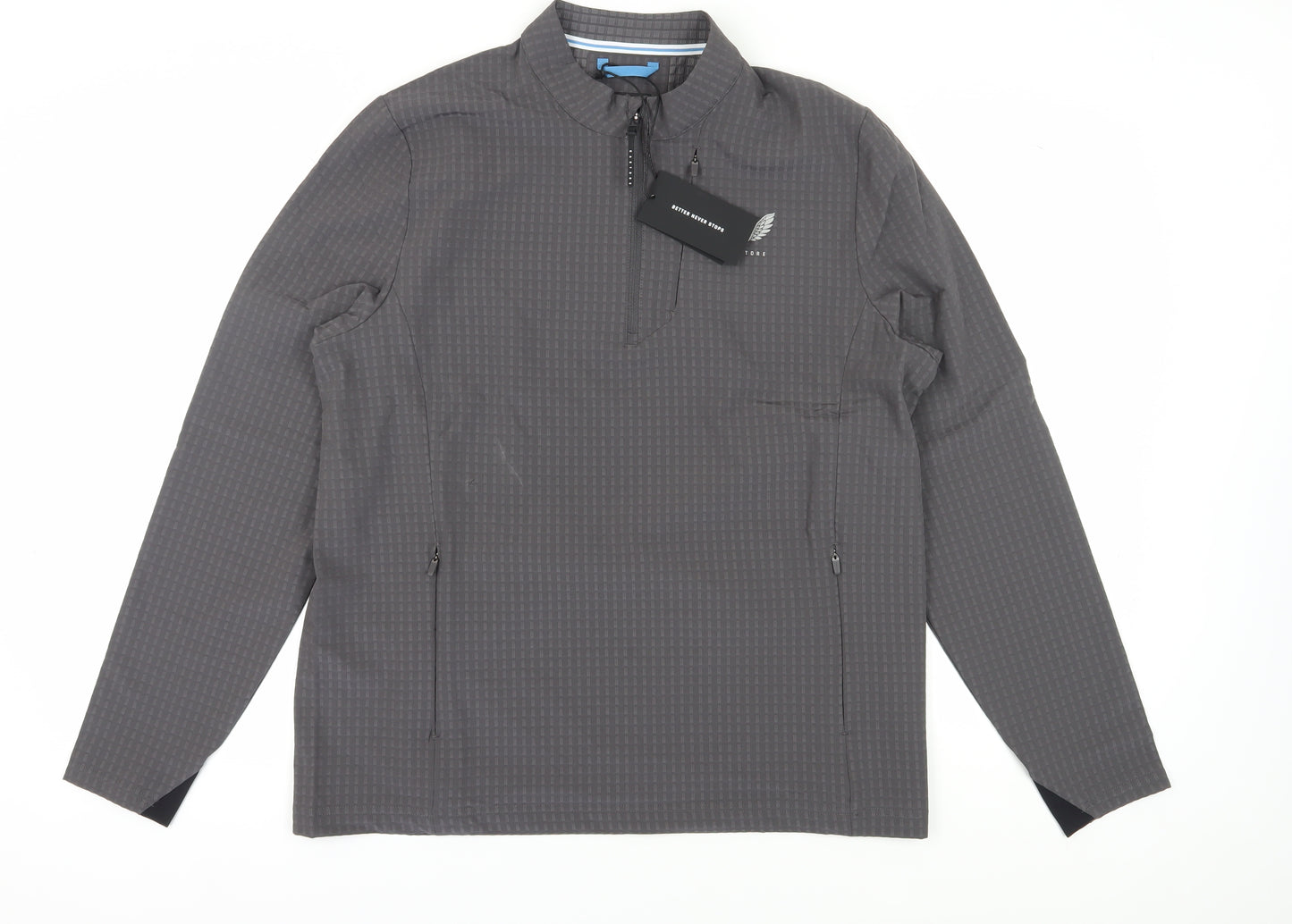 Castore Men’s Grey Check Pullover XL Sports Top