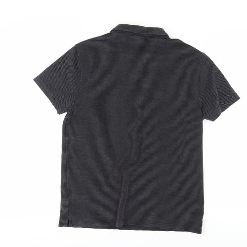 Jasper Conran Men's Black Striped Polo Shirt M