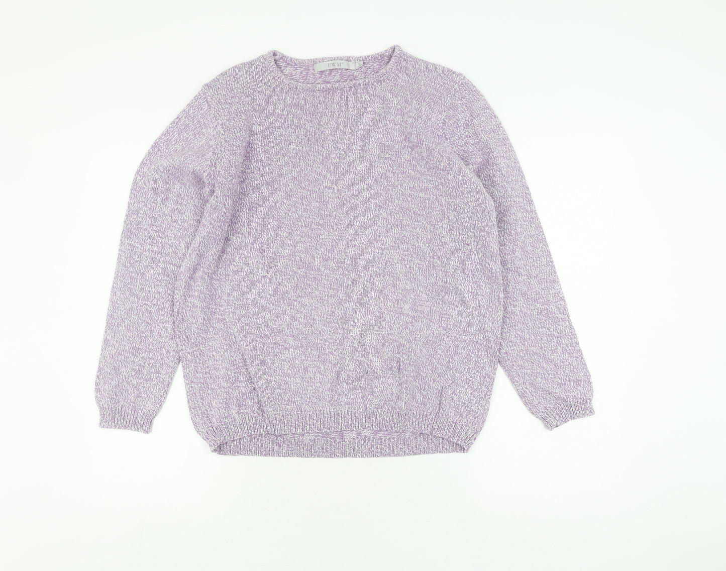 EWM Women's Purple Chunky-Knit Pullover Jumper Size 18
