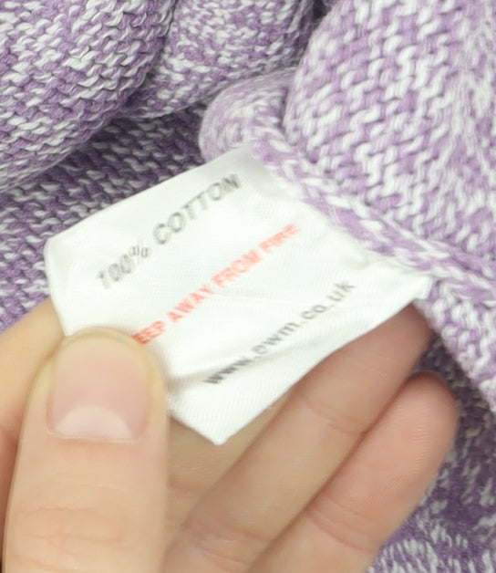EWM Women's Purple Chunky-Knit Pullover Jumper Size 18