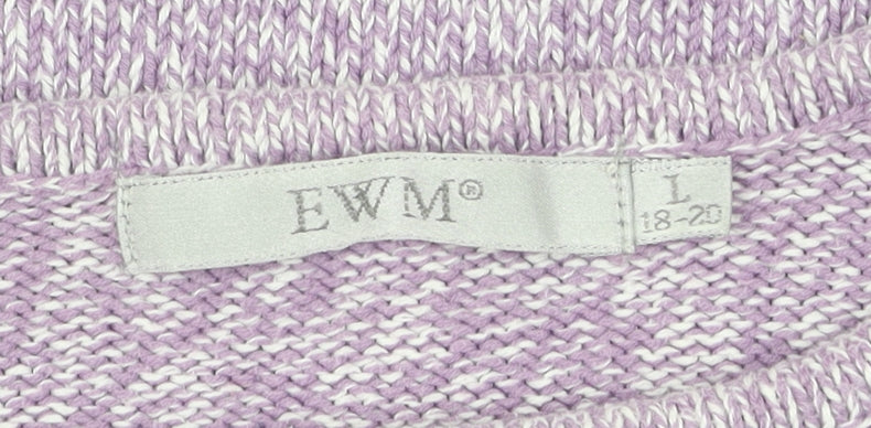 EWM Women's Purple Chunky-Knit Pullover Jumper Size 18
