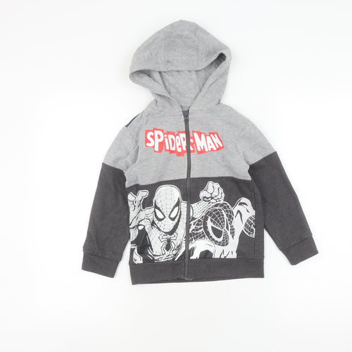Marvel Boys Grey Spider-Man Hoodie 5-6 Years Full Zip
