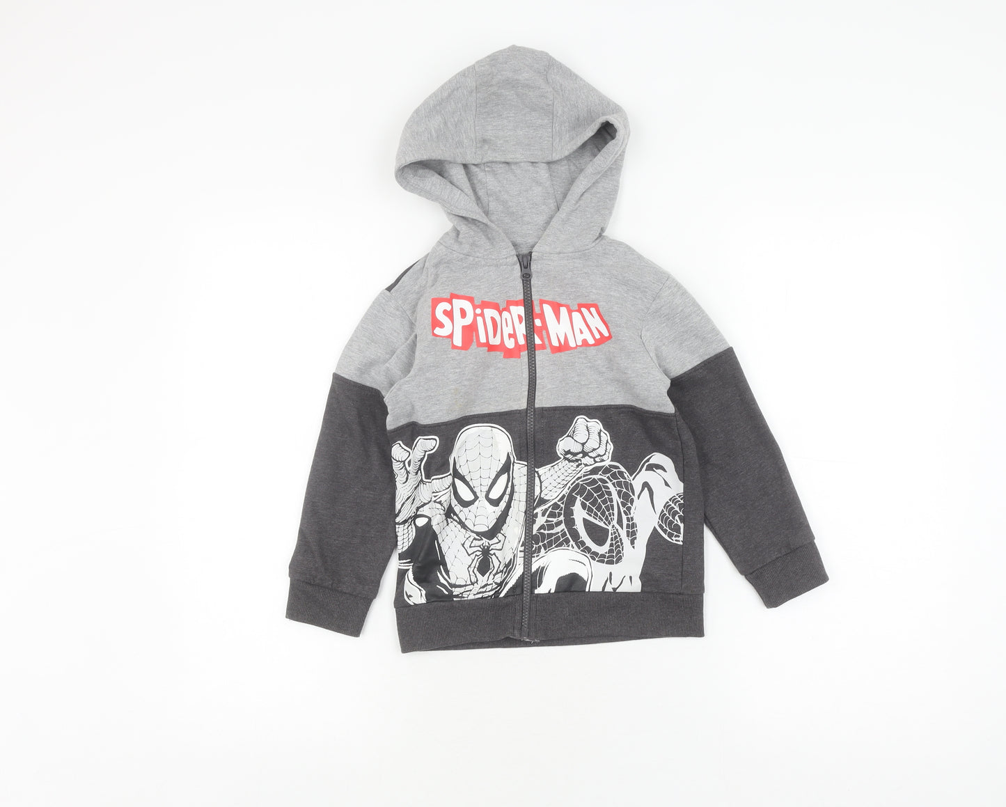 Marvel Boys Grey Spider-Man Hoodie 5-6 Years Full Zip
