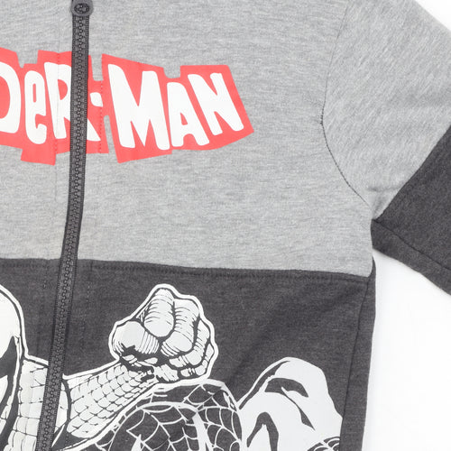 Marvel Boys Grey Spider-Man Hoodie 5-6 Years Full Zip