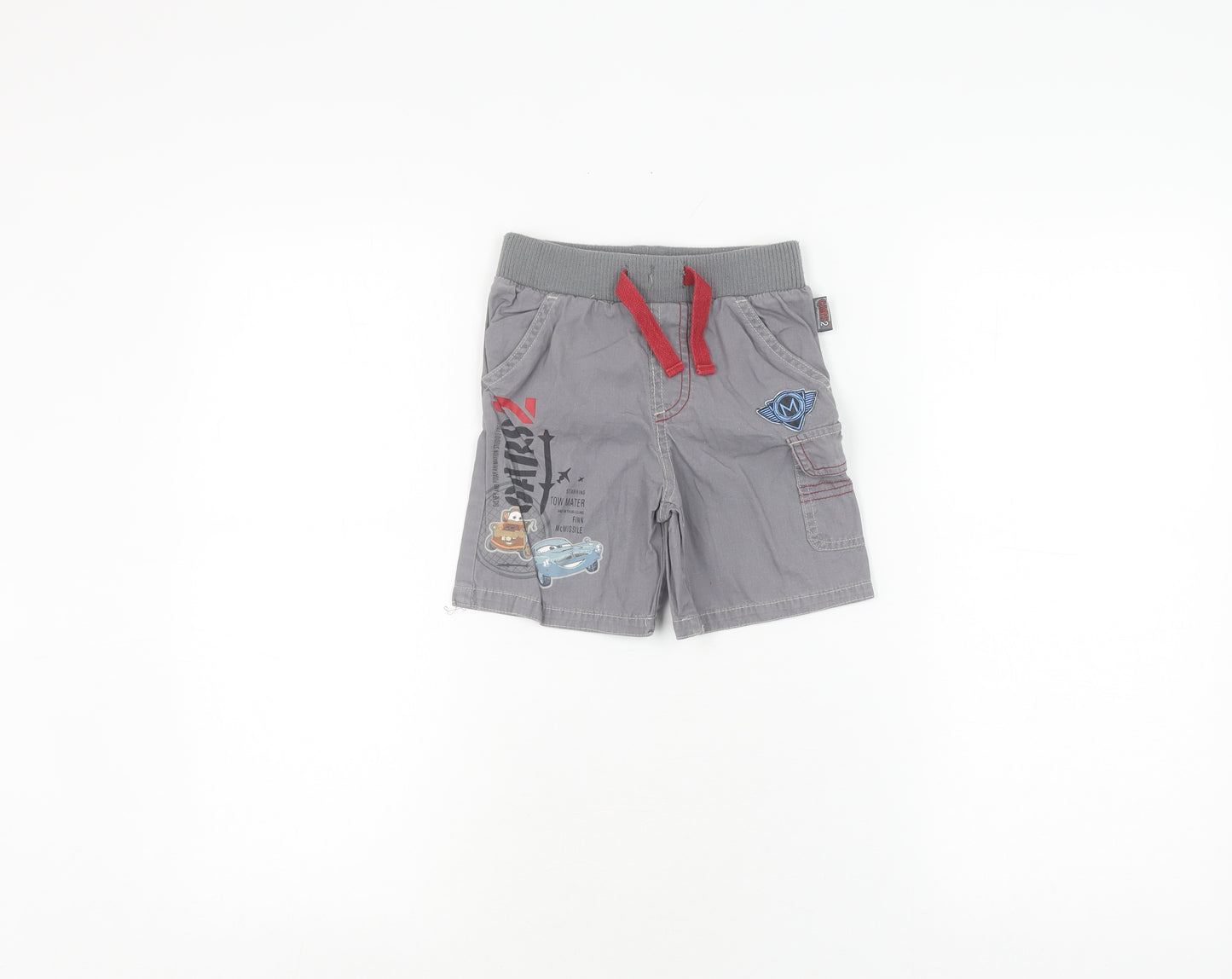 Disney Cars Boys Grey Cargo Shorts 2-3 Years with Pockets