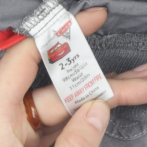 Disney Cars Boys Grey Cargo Shorts 2-3 Years with Pockets