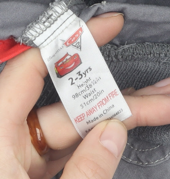 Disney Cars Boys Grey Cargo Shorts 2-3 Years with Pockets