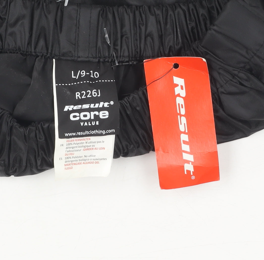 Result Boys Black Rain Trousers, Size 9-10, Waterproof