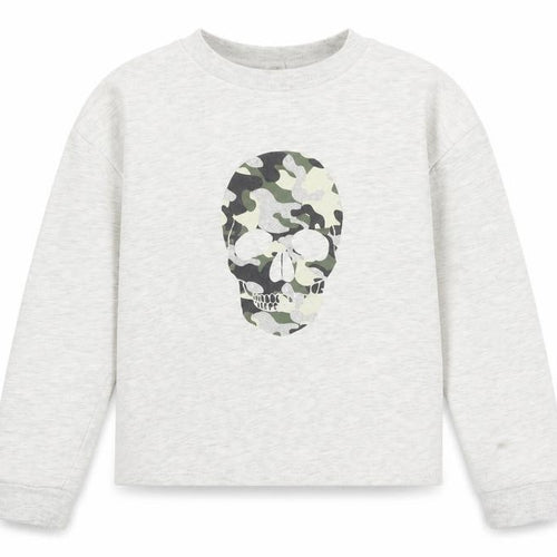 River Island Girls Grey Camouflage Skull Sweatshirt 11-12 Years