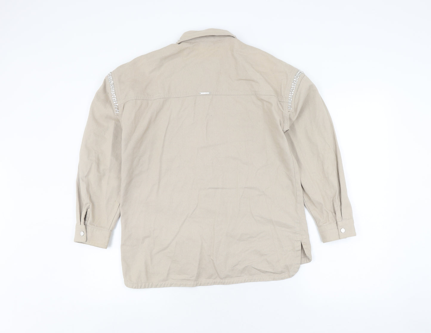 River Island Teens Beige Embroidered Button-Up Shirt