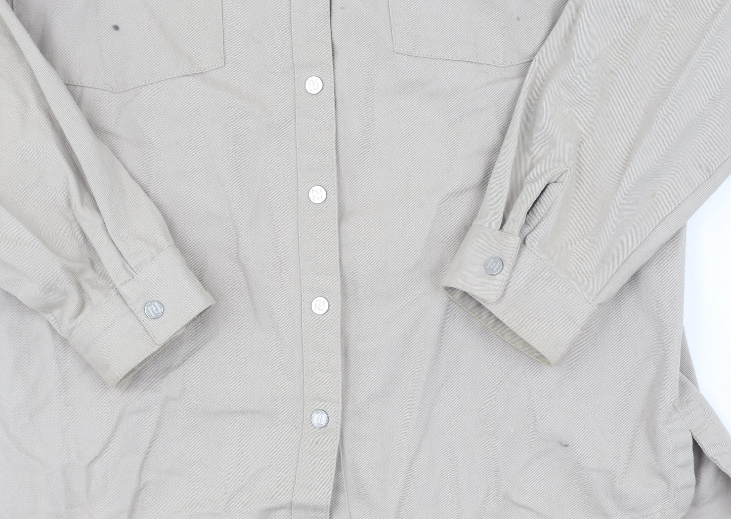River Island Teens Beige Embroidered Button-Up Shirt