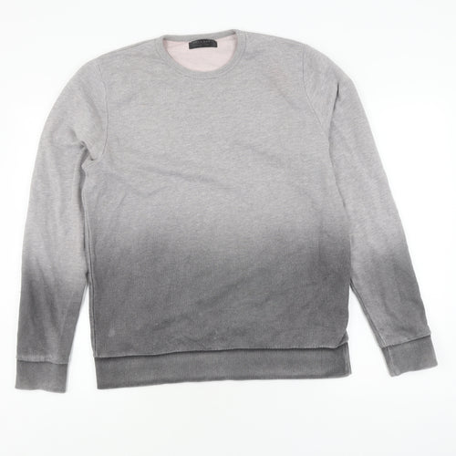 Zara Men's Grey Pullover Sweatshirt - M, Crew Neck