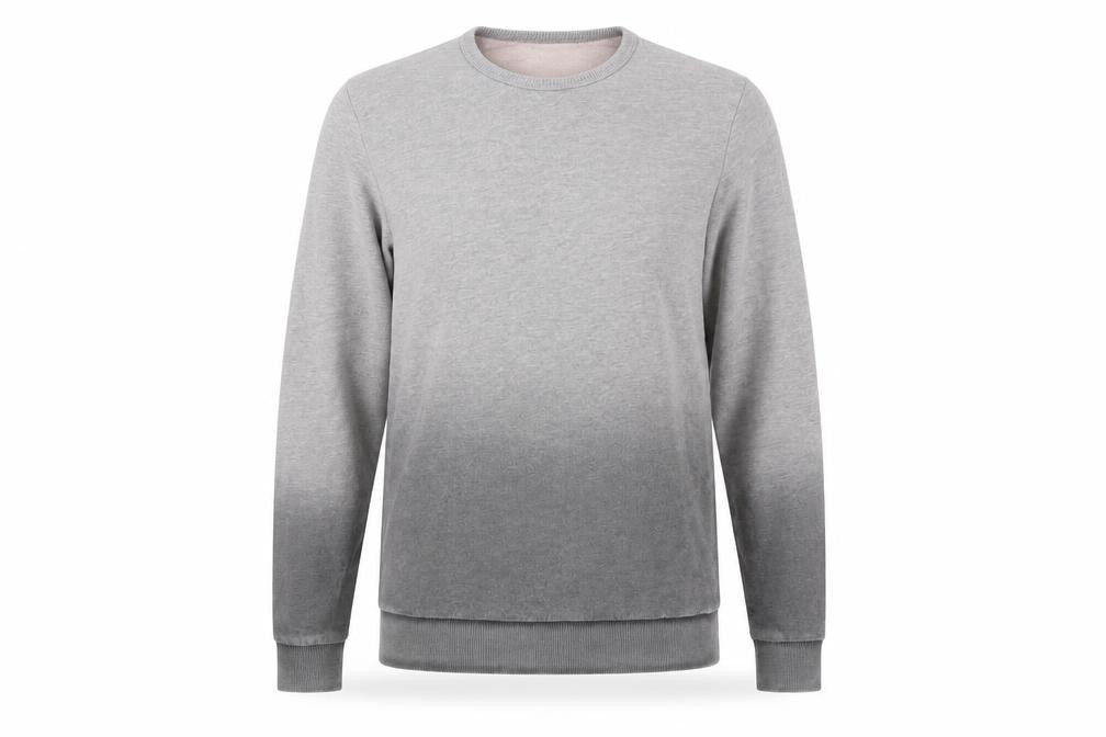 Front view of Zara Men's Grey Pullover Sweatshirt - M, Crew Neck