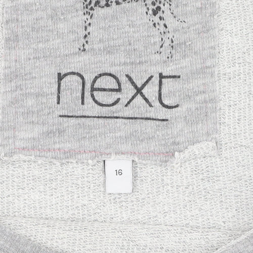 Next Women's Grey Animal Print Pullover Sweatshirt Size 16