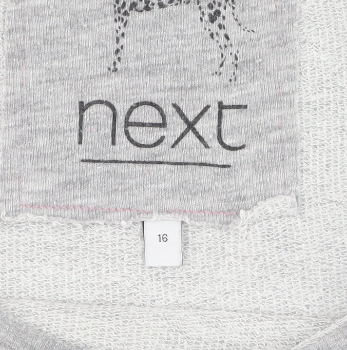 Next Women's Grey Animal Print Pullover Sweatshirt Size 16