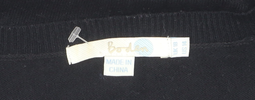 Boden Women's Black Cardigan Size 18 Cotton Blend