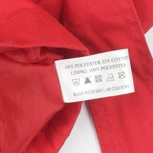 JS Women's Red Trench Coat Size 10, Belted Classic Style