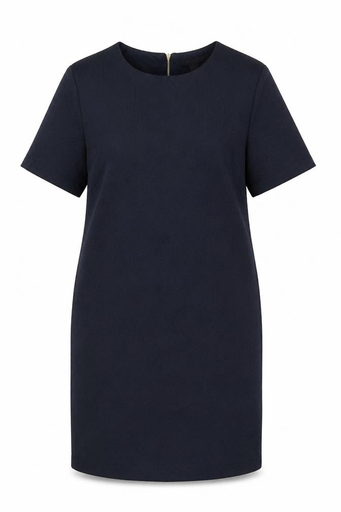 Front view of ESMARA Women's Black Sheath Dress, size 14/16